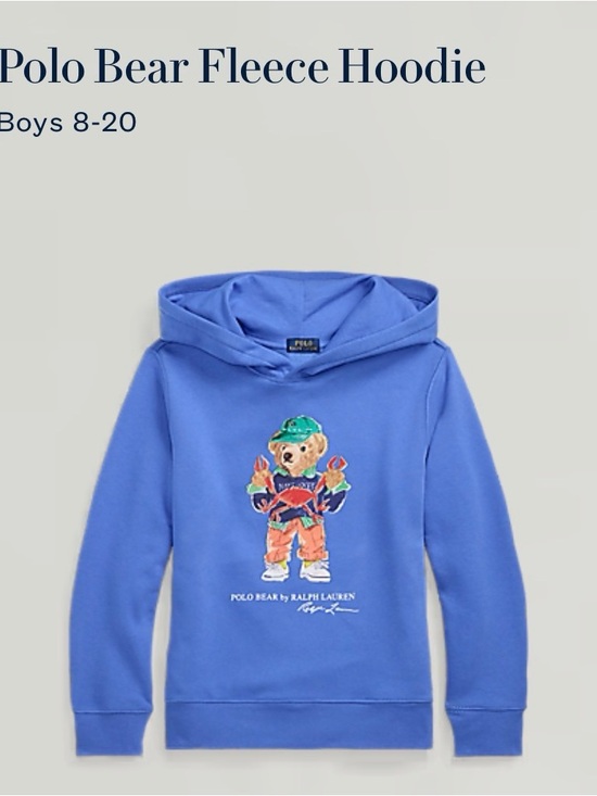 Ralph Lauren Other - Ralph Lauren Polo Bear Fleece Hoodie in Periwinkle Blue